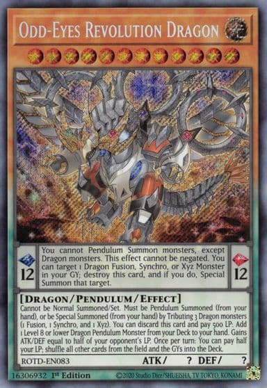 Odd Eyes Revolution Dragon Rise of the Duelist Yu-Gi-Oh! card
