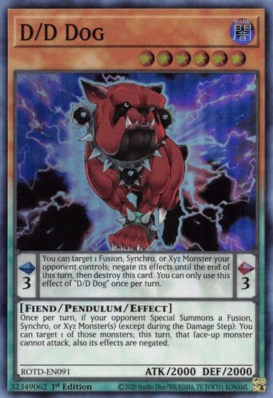 D D Dog Rise of the Duelist Yu-Gi-Oh! card