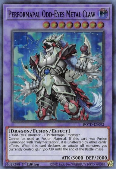 Performapal Odd Eyes Metal Claw Rise of the Duelist Yu-Gi-Oh! card