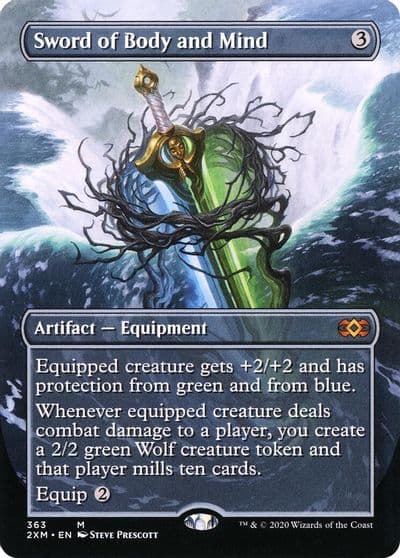 Sword of Body and Mind Borderless Double Masters Magic card