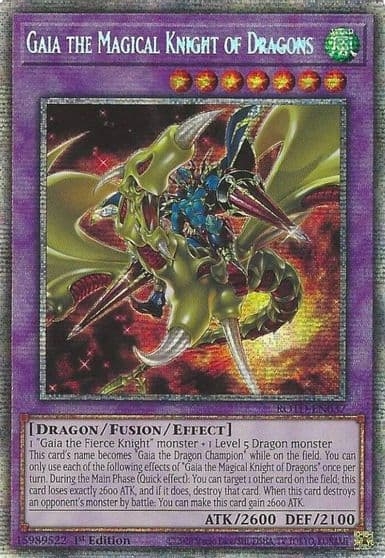 Gaia the Magical Knight of Dragons Starlight Rare Rise of the Duelist Yu-Gi-Oh! card