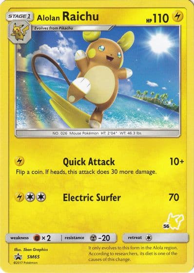 Alolan Raichu - SM65 (#56 Pikachu Stamped) Battle Academy Pokemon card