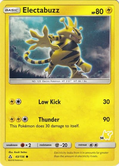 Electabuzz (#58 Pikachu Stamped) Battle Academy Pokemon card