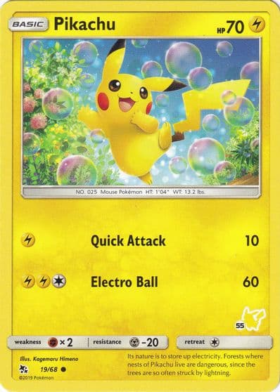 Pikachu (#55 Pikachu Stamped) Battle Academy Pokemon card