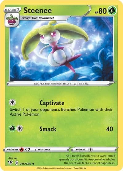 Steenee SWSH03: Darkness Ablaze Pokemon card