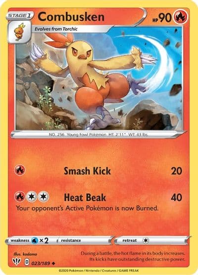 Combusken SWSH03: Darkness Ablaze Pokemon card