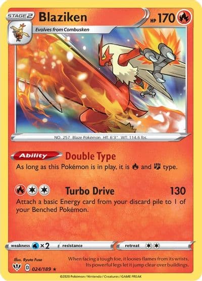 Blaziken SWSH03: Darkness Ablaze Pokemon card