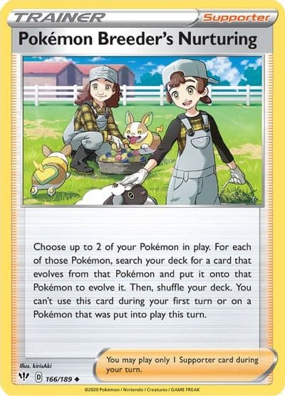 Pokemon Breeder's Nurturing SWSH03: Darkness Ablaze Pokemon card