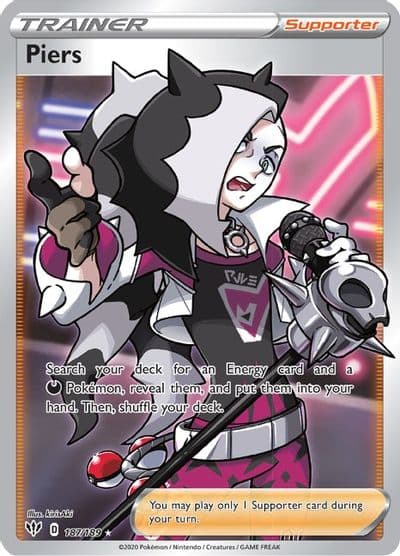 Piers (Full Art) SWSH03: Darkness Ablaze Pokemon card