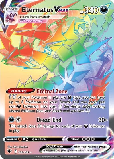 Eternatus VMAX (Secret) SWSH03: Darkness Ablaze Pokemon card