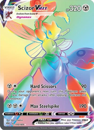 Scizor VMAX (Secret) SWSH03: Darkness Ablaze Pokemon card