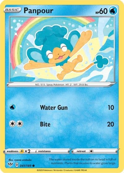 Panpour SWSH03: Darkness Ablaze Pokemon card
