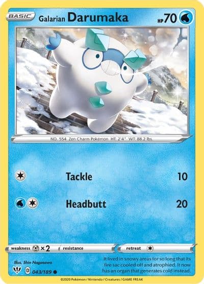 Galarian Darumaka SWSH03: Darkness Ablaze Pokemon card