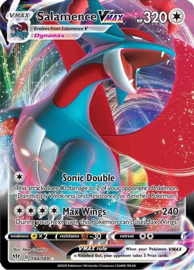 Salamence VMAX SWSH03: Darkness Ablaze Pokemon card