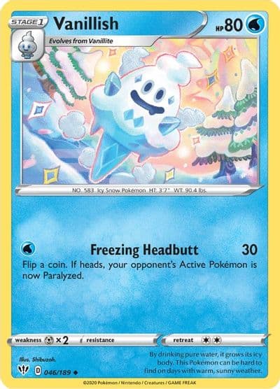 Vanillish SWSH03: Darkness Ablaze Pokemon card