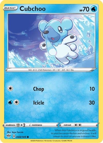 Cubchoo SWSH03: Darkness Ablaze Pokemon card