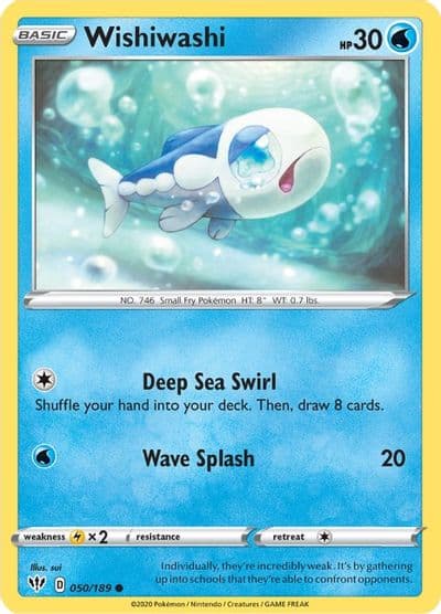 Wishiwashi SWSH03: Darkness Ablaze Pokemon card
