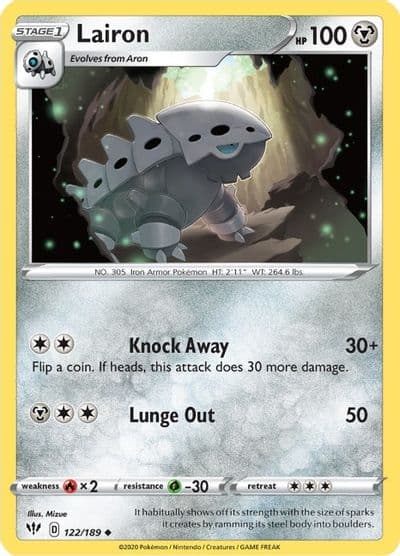 Lairon SWSH03: Darkness Ablaze Pokemon card