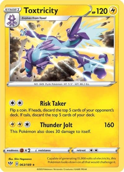 Toxtricity SWSH03: Darkness Ablaze Pokemon card