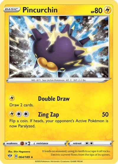 Pincurchin SWSH03: Darkness Ablaze Pokemon card