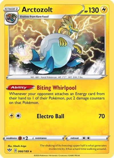 Arctozolt SWSH03: Darkness Ablaze Pokemon card