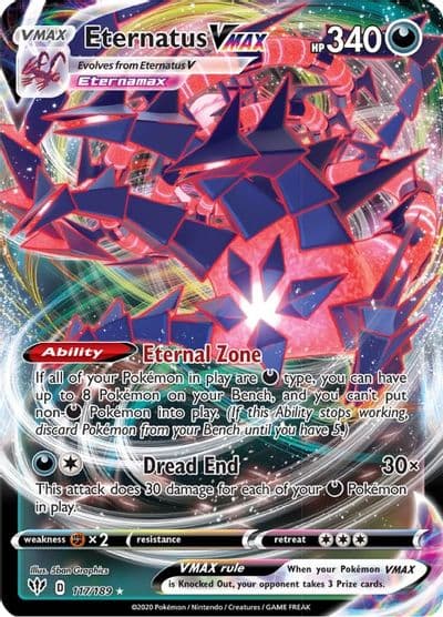 Eternatus VMAX SWSH03: Darkness Ablaze Pokemon card