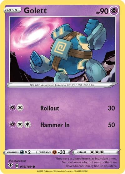 Golett SWSH03: Darkness Ablaze Pokemon card