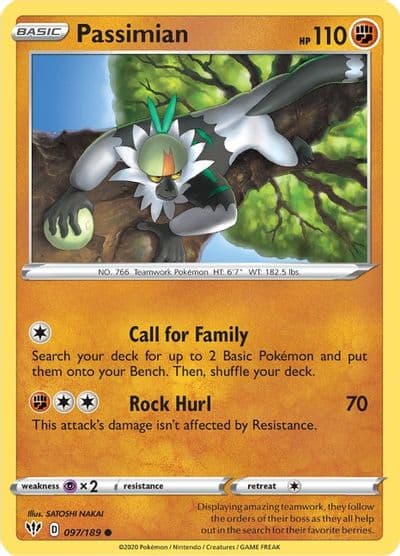 Passimian SWSH03: Darkness Ablaze Pokemon card
