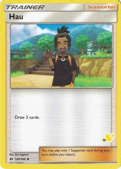 Hau (#13 Pikachu Stamped) Battle Academy Pokemon card