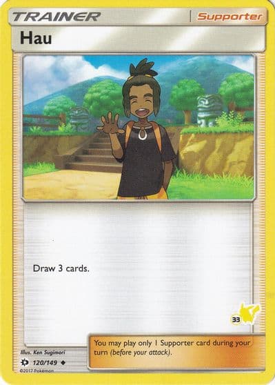 Hau (#33 Pikachu Stamped) Battle Academy Pokemon card