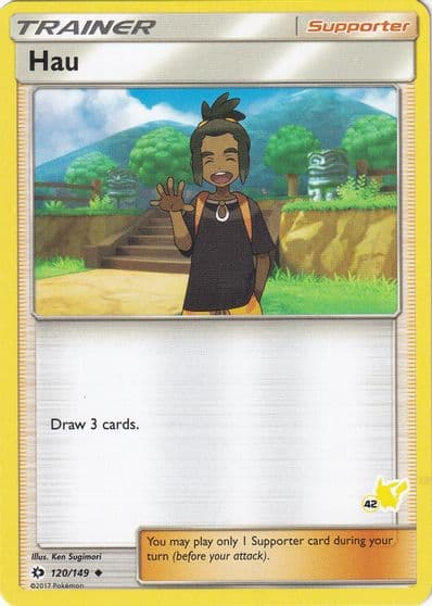 Hau (#42 Pikachu Stamped) Battle Academy Pokemon card