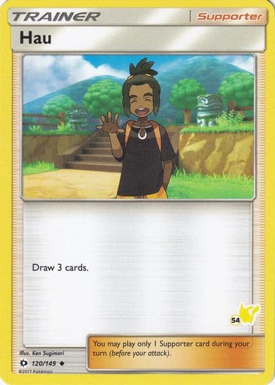 Hau (#54 Pikachu Stamped) Battle Academy Pokemon card