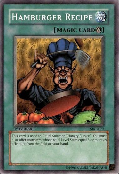 Hamburger Recipe Magic Ruler Yu-Gi-Oh! card