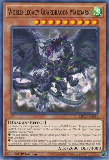 World Legacy Guardragon Mardark 2020 Tin of Lost Memories Yu-Gi-Oh! card