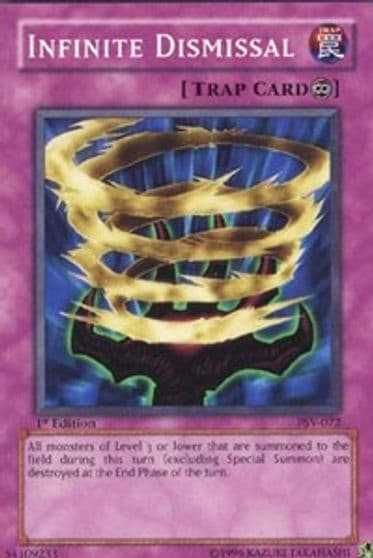 Infinite Dismissal Pharaoh's Servant Yu-Gi-Oh! card