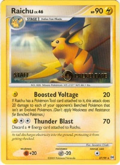 Raichu (Prerelease) [Staff] Nintendo Promos Pokemon card