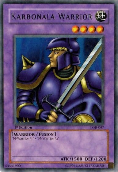 Karbonala Warrior The Legend of Blue Eyes White Dragon Yu-Gi-Oh! card
