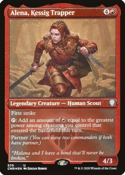 Alena Kessig Trapper Foil Etched Commander Legends Magic card
