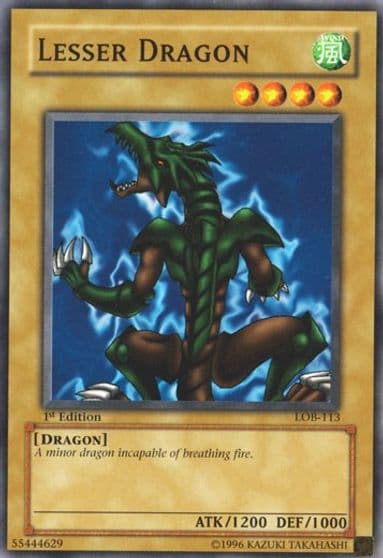 Lesser Dragon The Legend of Blue Eyes White Dragon Yu-Gi-Oh! card