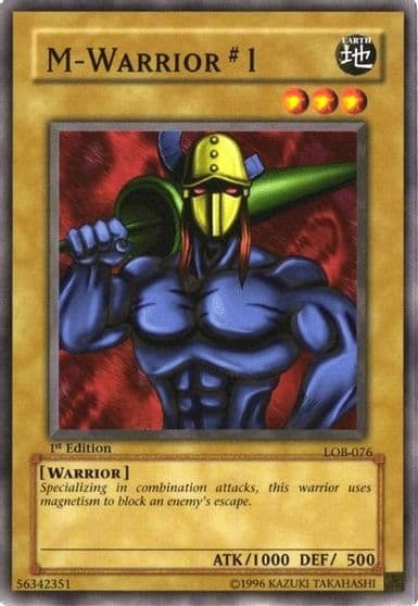 M Warrior 1 The Legend of Blue Eyes White Dragon Yu-Gi-Oh! card