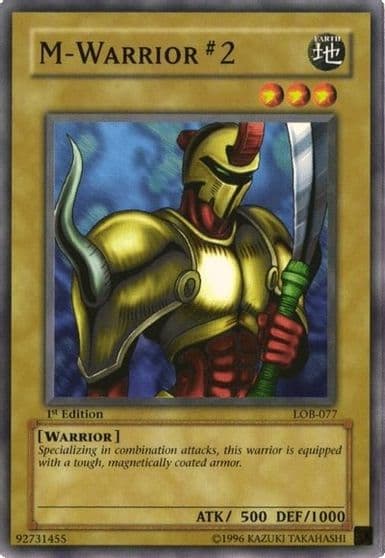 M Warrior 2 The Legend of Blue Eyes White Dragon Yu-Gi-Oh! card