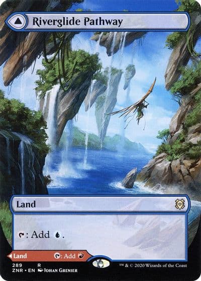 Riverglide Pathway Borderless Zendikar Rising Magic card