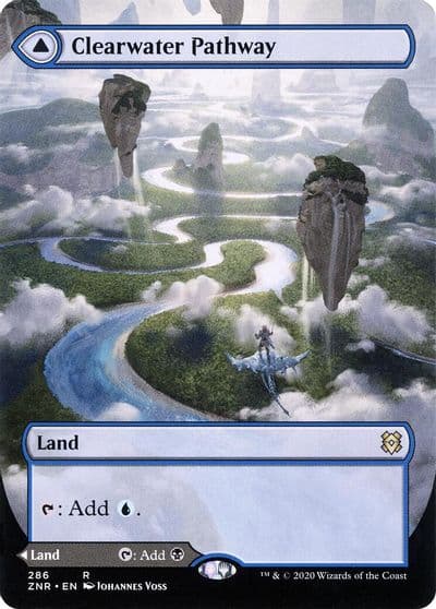 Clearwater Pathway Borderless Zendikar Rising Magic card