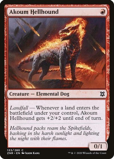 Akoum Hellhound Zendikar Rising Magic card