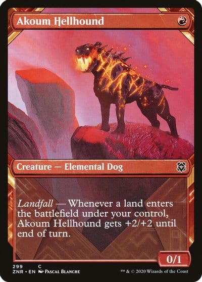 Akoum Hellhound Showcase Zendikar Rising Magic card