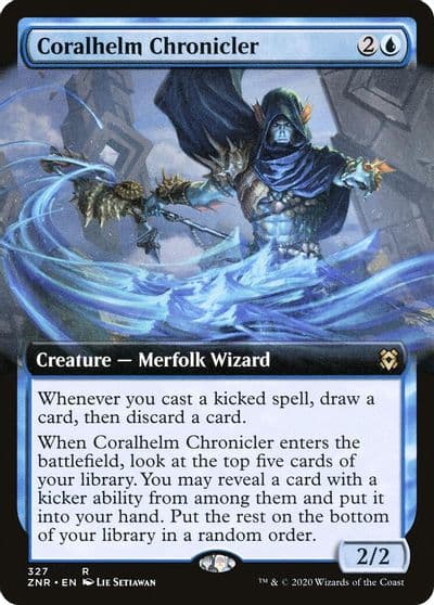 Coralhelm Chronicler Extended Art Zendikar Rising Magic card