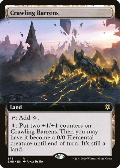 Crawling Barrens Extended Art Zendikar Rising Magic card