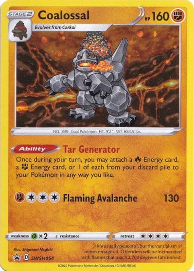 Coalossal - SWSH054 SWSH: Sword & Shield Promo Cards Pokemon card
