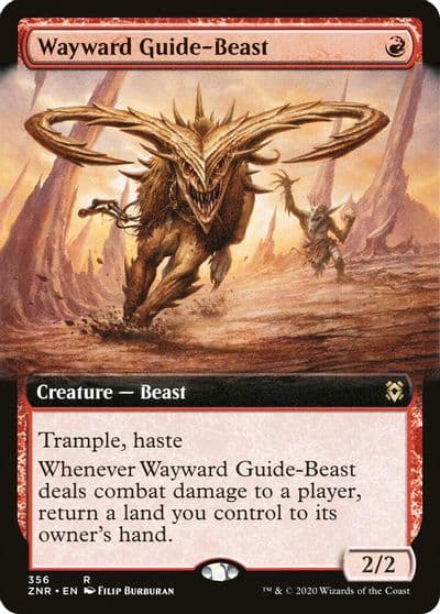 Wayward Guide Beast Extended Art Zendikar Rising Magic card