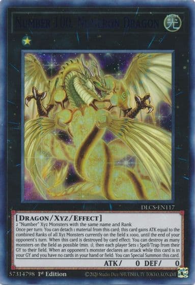 Number 100 Numeron Dragon Green Dragons of Legend: The Complete Series Yu-Gi-Oh! card